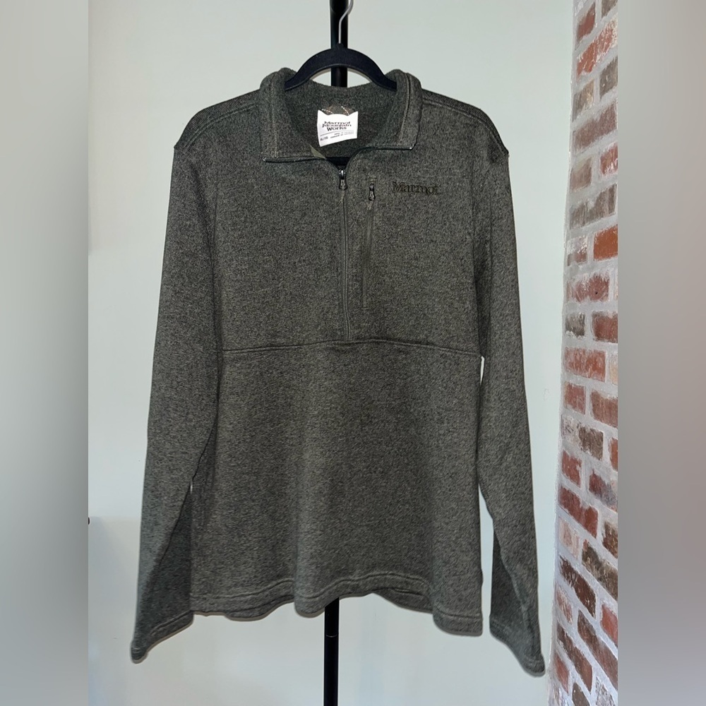 Marmot Drop Line Half Zip Fleece Jacket in green | size XL